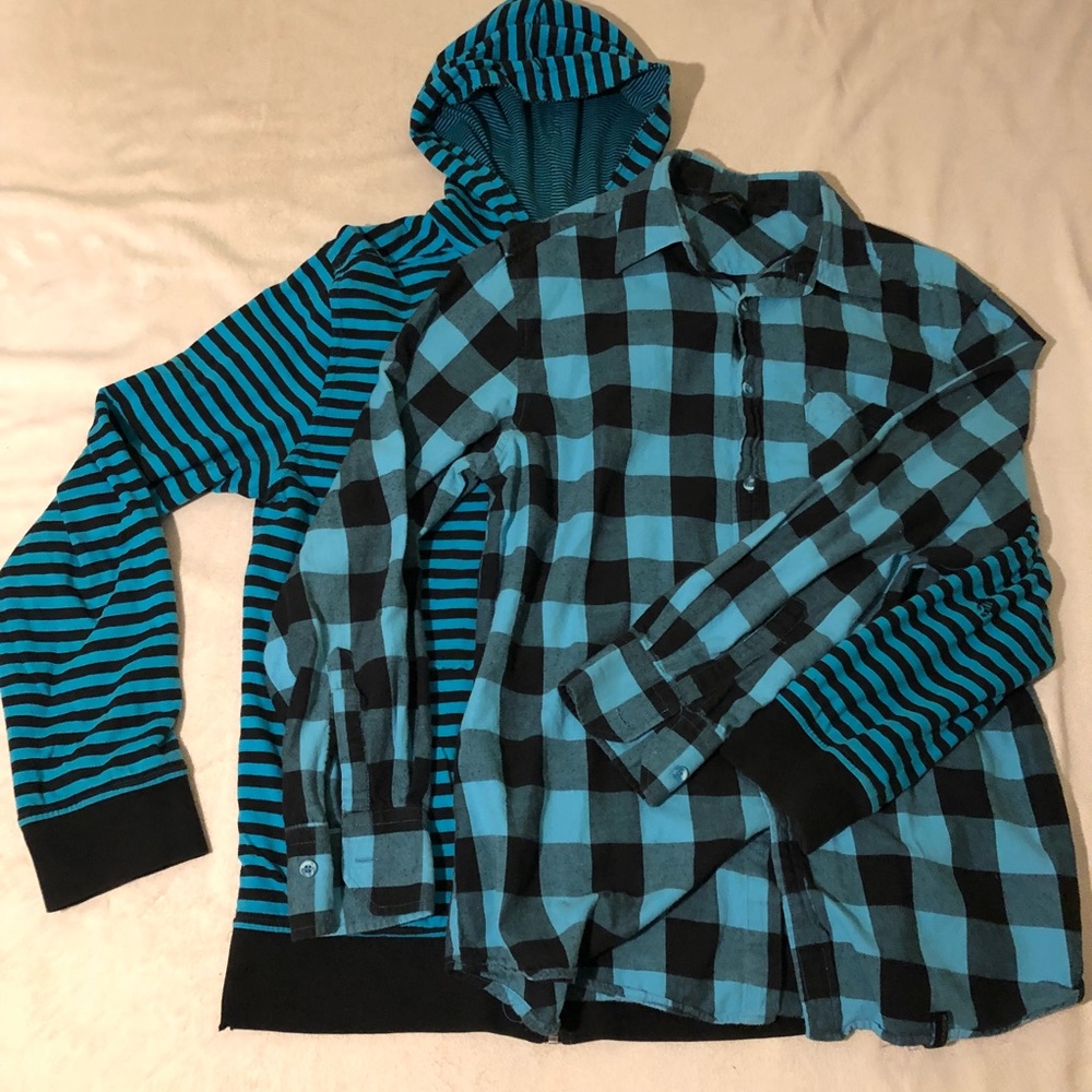 Hoodie and Flannel Combo!!  Size M